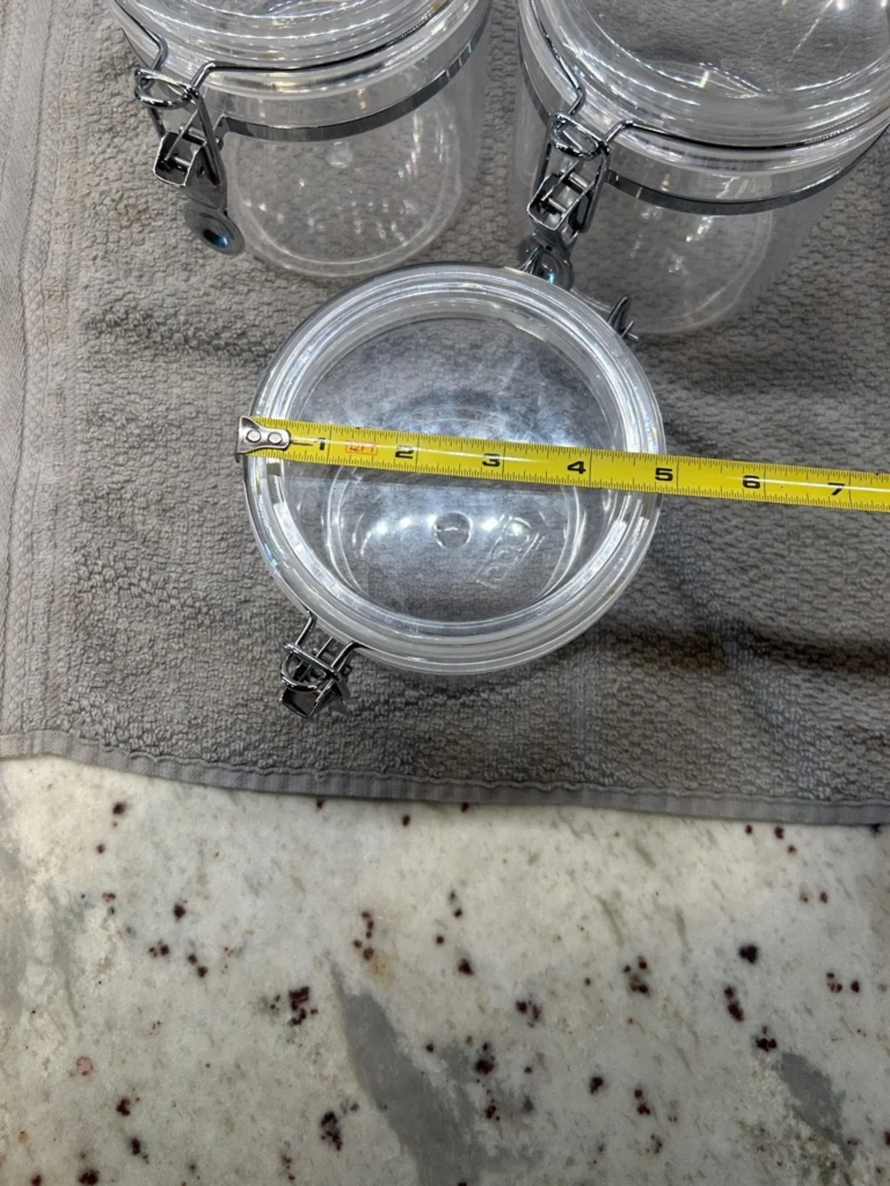 Clear Airtight plastic Canisters with Silver Hardware (Set of 3)